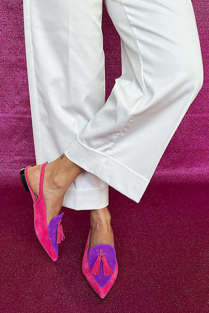 Trendige bunte Fransen Ballerinas für Damen, stilvolle Sommerschuhe mit Knöchelriemen für jeden Anlass.