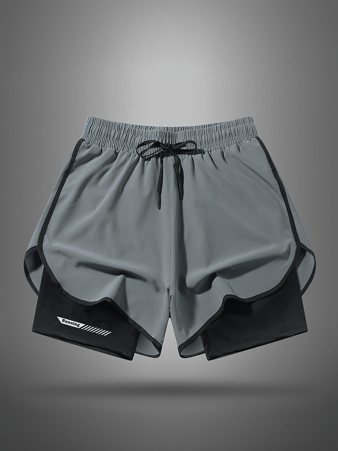 Herren 2-in-1 Laufshorts für Training & Jogging, atmungsaktiv, mit Innenhose und bequem.