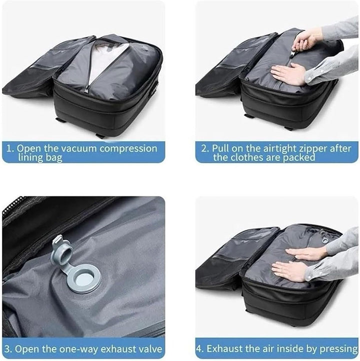 Erweiterbarer Kompressions-Reiserucksack 60L. Ideal für Wochenendtrips & als Handgepäck.