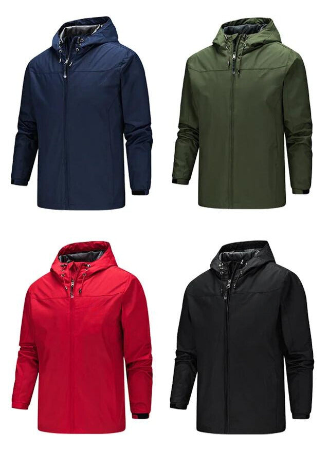Wasserdichte, winddichte Herren Outdoorjacke aus leichtem Material, ideal als Übergangsjacke.