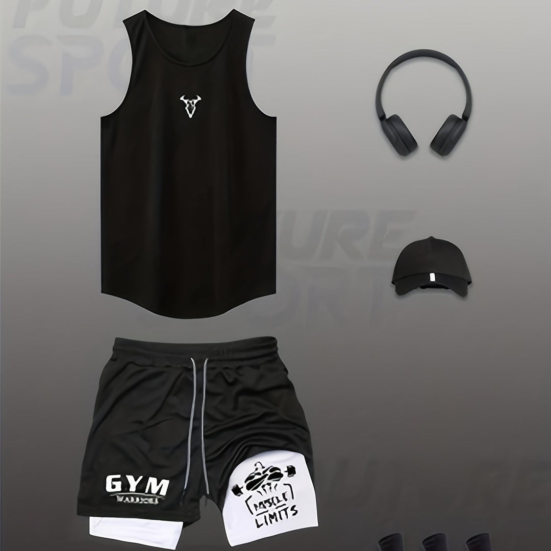 Modernes Herren Fitness Tanktop, schnelltrocknend für Sport & Training, ideal für Sommer.