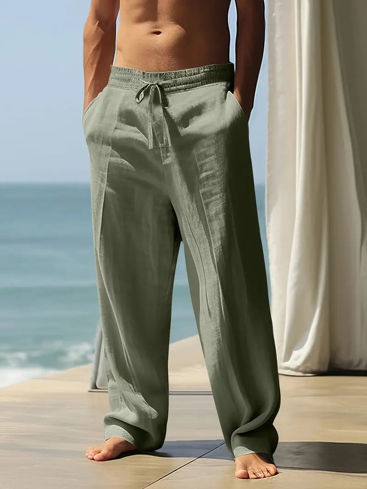 Bequeme schwarze Herren Sommerhose, entspannt & leicht. Ideal für Reise & Alltag, stylisch.