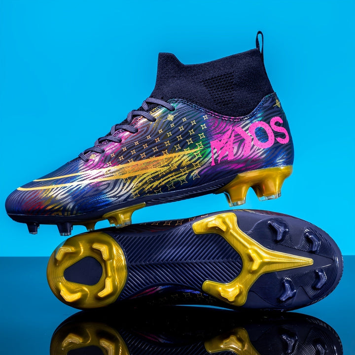 Ganzjährige Unisex Fußballschuhe, grün, mit fester Sohle für optimale Performance auf dem Rasen.