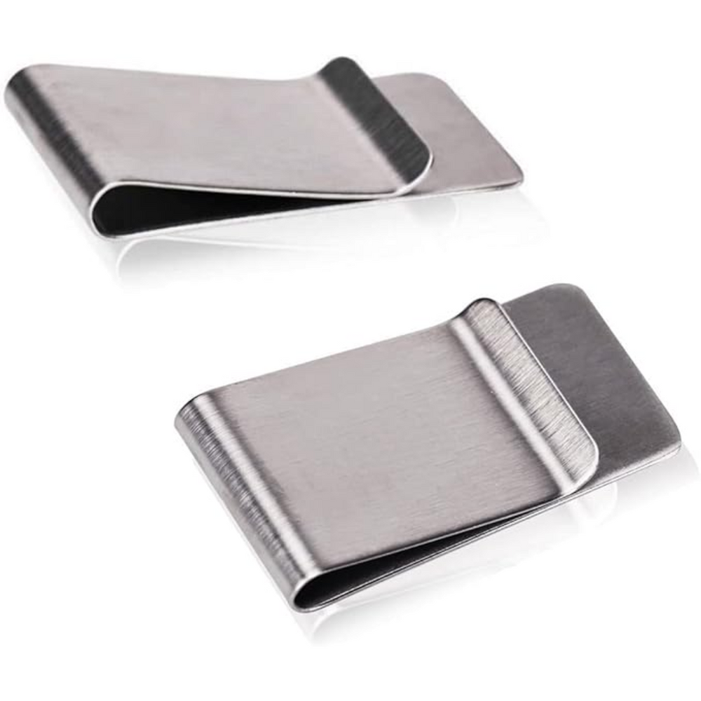 Edler Herren Kartenhalter & Geldclip aus robustem Edelstahl in Silber und Gold. Optimal für Kreditkarten, schlank.