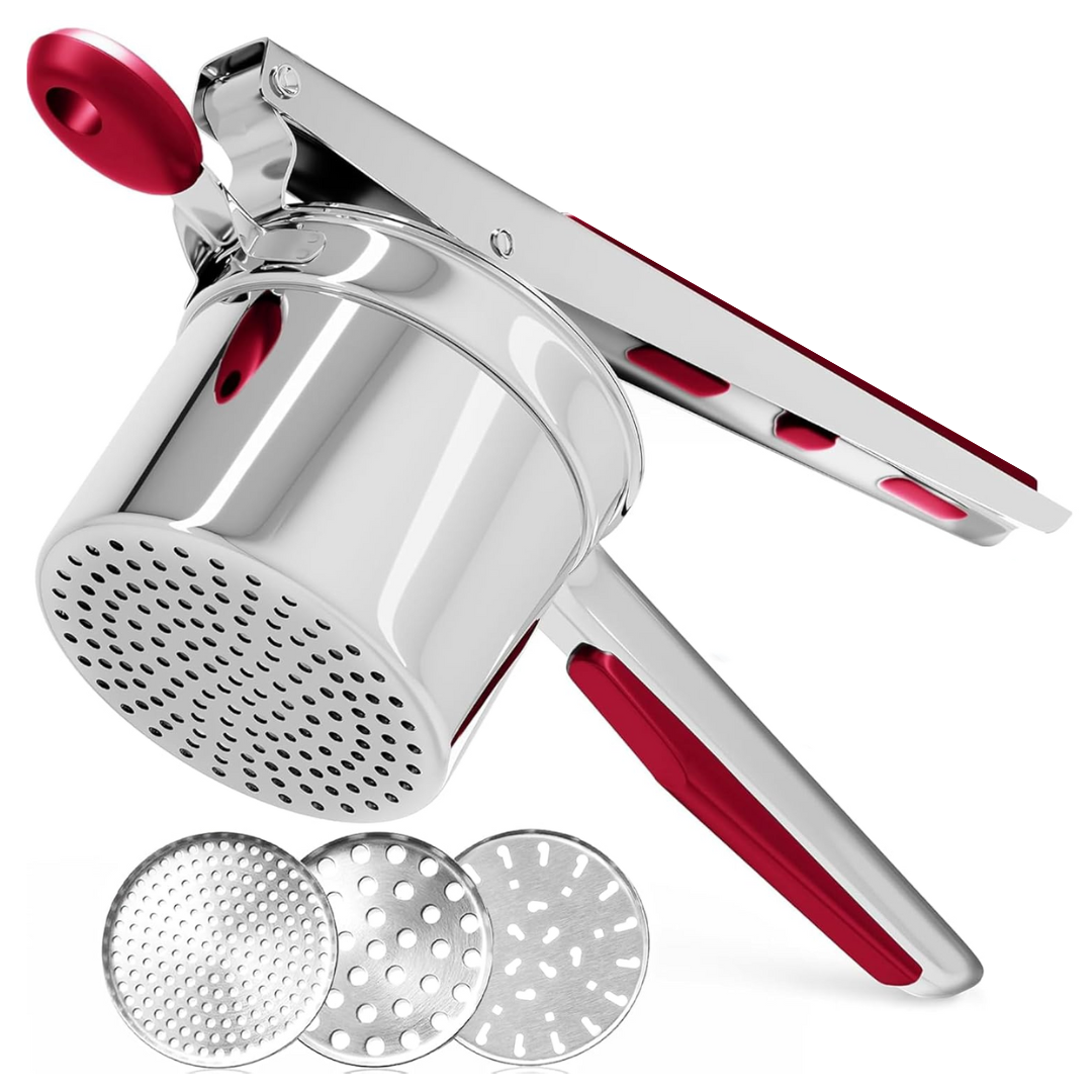 Premium Edelstahl Pürierer für mühelos glattes Kartoffelpüree. Ideal auch als Gemüsestampfer.