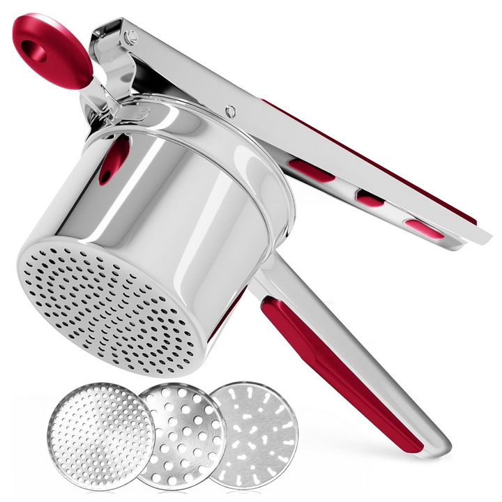 Premium Edelstahl Pürierer für mühelos glattes Kartoffelpüree. Ideal auch als Gemüsestampfer.