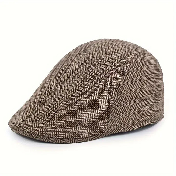 Verstellbare Herren Beret in Khaki aus weichem Stoff für stilvolle Herbst-Looks und optimalen Komfort.