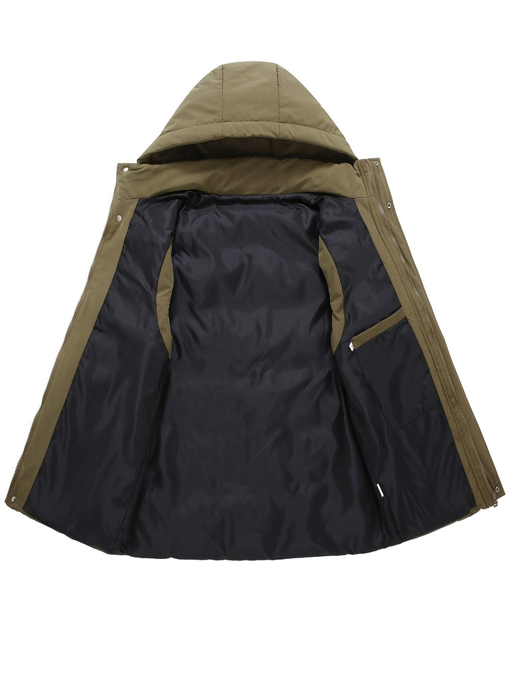 Stylische Kapuzenweste für Herren, warm gefüttert, perfekt für die Herbstmode.