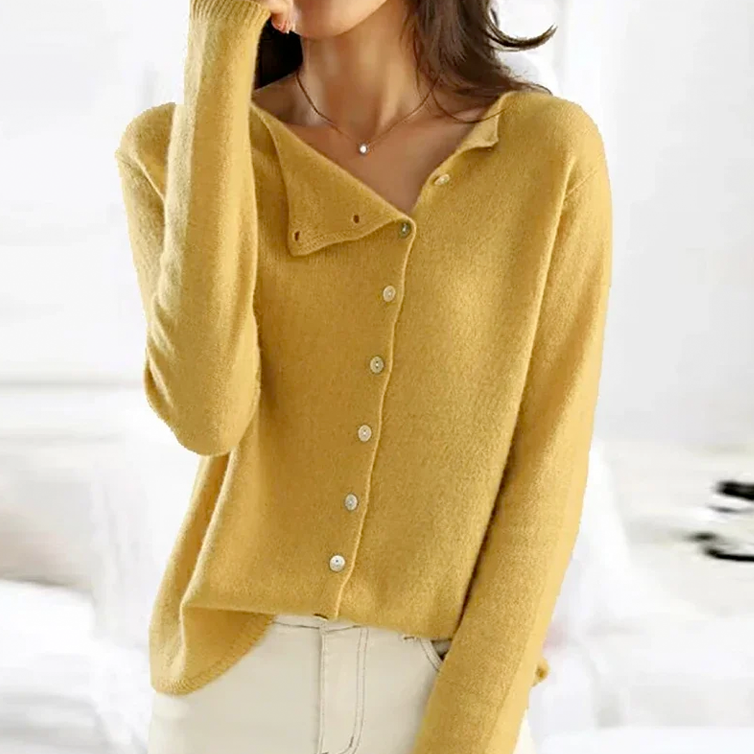 Modische Damen Cardigan Strickjacke, elegant & bequem, geeignet für Büro-Outfits oder entspannte Herbst-/Frühlings-Tage.