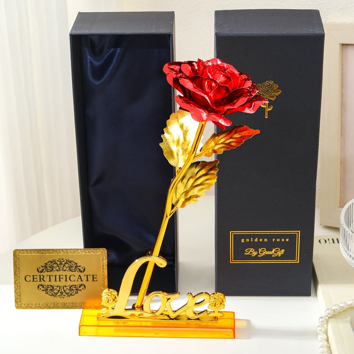 Exquisite ewige Kunstrose im Luxus-Geschenkset, perfekt als elegantes Muttertagsgeschenk für Frauen.