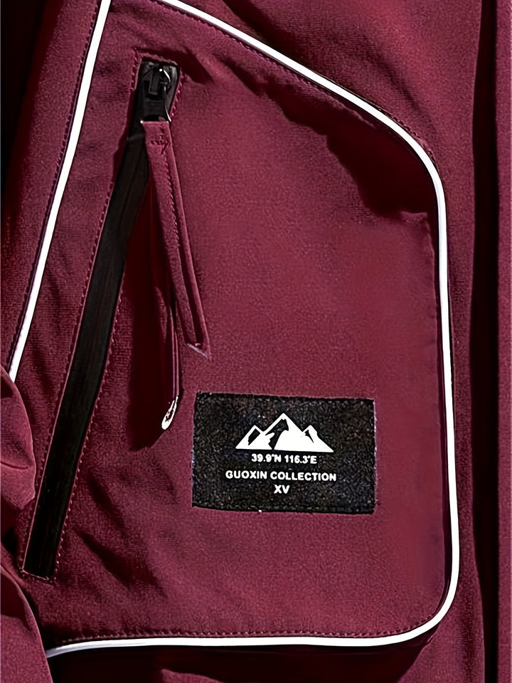 Innenansicht der schwarzen Unisex Kapuzenjacke. Warme Reißverschlussjacke mit Kapuze für Herren & Damen im Winter.