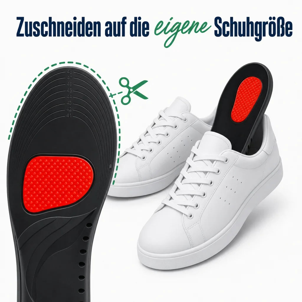 Bequeme Einlegesohlen für Alltagsschuhe, mit ergonomischer Fußstütze und Dämpfung für ganztägigen Komfort.