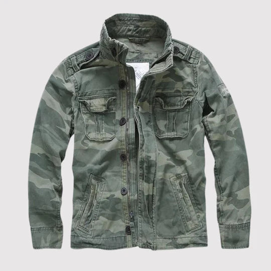 Funktionale Herren Übergangsjacke mit Reißverschluss & mehreren praktischen Taschen; ideal für Frühling & Herbst.