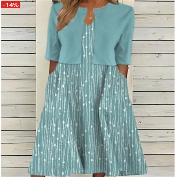 Vielseitiges Damen Blumen Midikleid für jeden Anlass, locker & bequem, ideal als Freizeit- oder Festkleid.