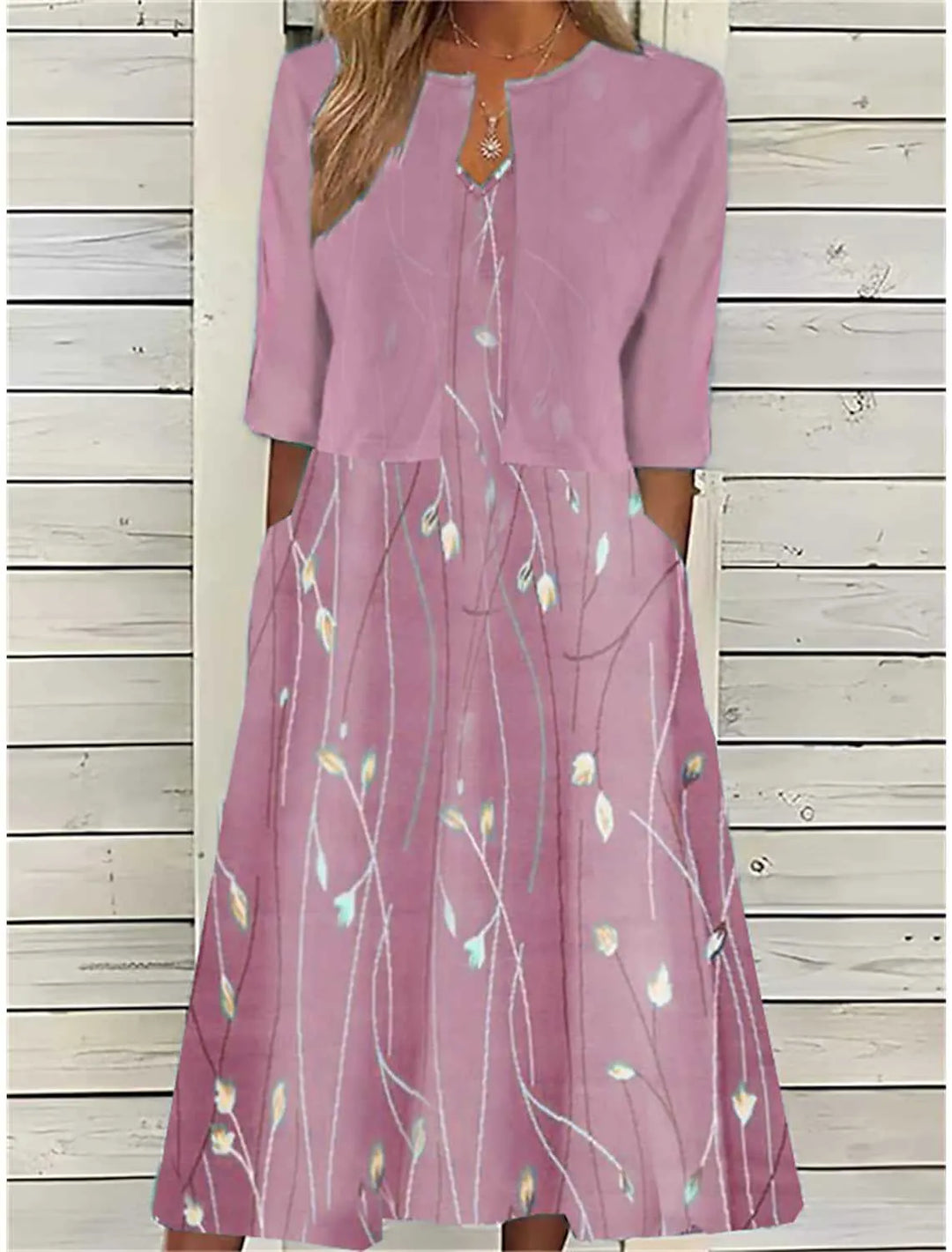 Romantisches Sommerkleid Damen, leichtes Blumen Midikleid für einen eleganten & bequemen Auftritt.
