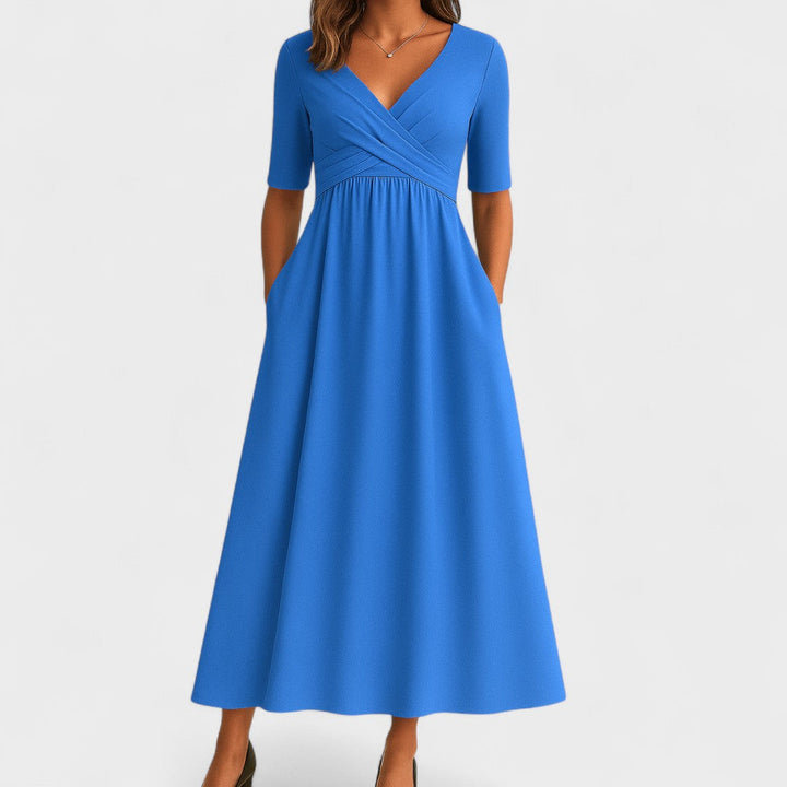 Stilvolles Damen A-Linie Midikleid, vielseitig als Alltagskleid, Sommerkleid oder elegantes Abendkleid.