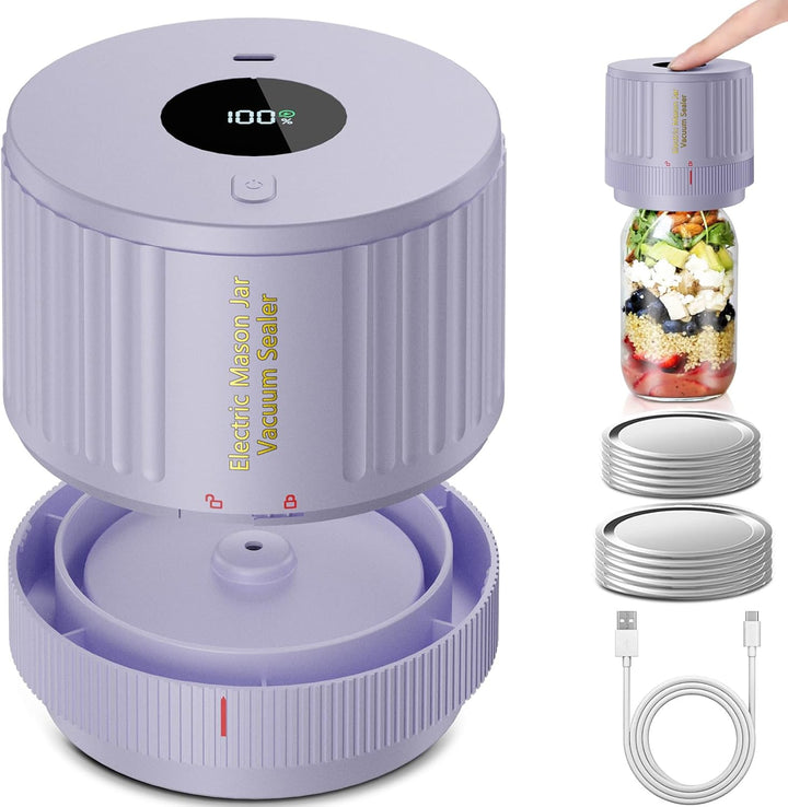 Mason Jar Vakuumierer Set elektrisch, schwarz/weiß; unverzichtbar für die Lebensmittel-Frischhaltung im Haushalt.