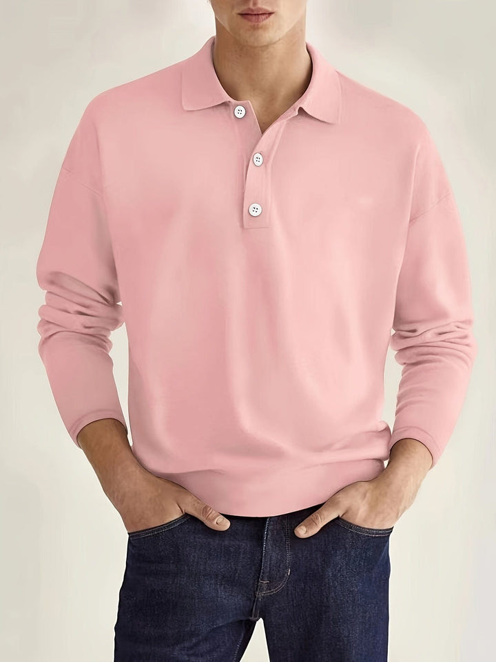 Herren Langarm Polo Hemd mit klassischem Kragen. Modern, bequem & vielseitig für jede Gelegenheit.