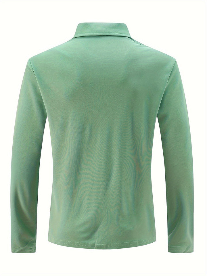 Trendiges Herren Langarm Polo Shirt in schlichtem Design. Vielseitig kombinierbar, ideal für Business & Freizeit.