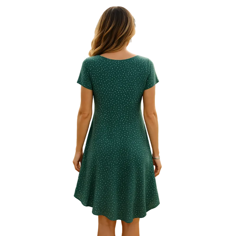 Luftiges Damen Midi-Kleid mit Blumenmuster für den Sommer. Bequem & stilvoll für Alltag und Urlaub.