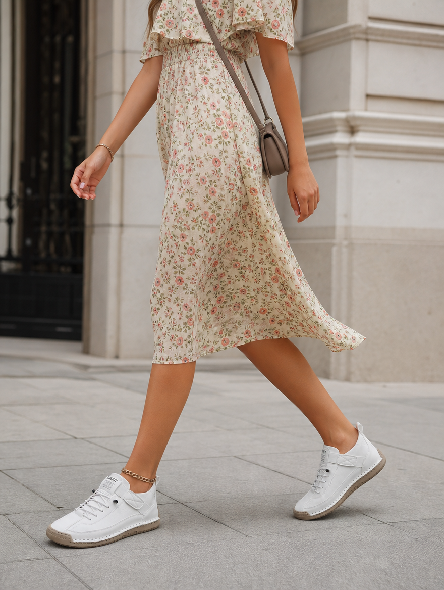 Atmungsaktive Damen Slip-on Sneaker mit EVA-Dämpfung, perfekt für Alltag & Freizeitaktivitäten.