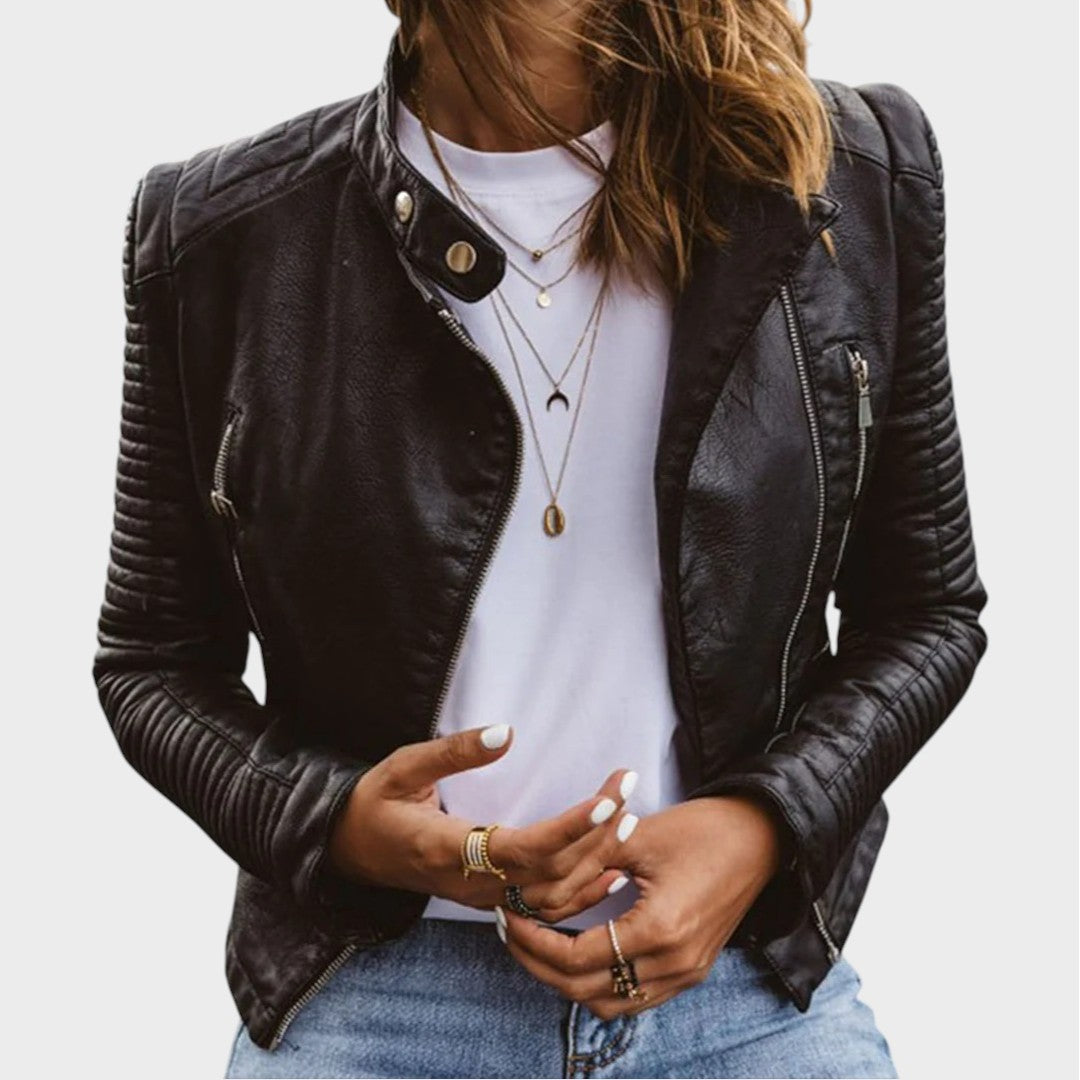 Elegante Damen Streetstyle Jacke in Schwarz, ideal für den urbanen Alltag und bequeme Freizeit-Looks.