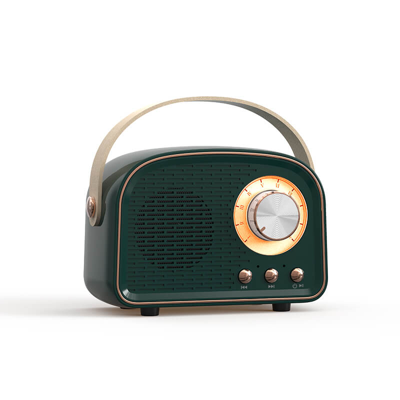 Multifunktionaler Vintage Lautsprecher mit Bluetooth & FM-Radio. Tragbar für Musik drinnen und draußen.