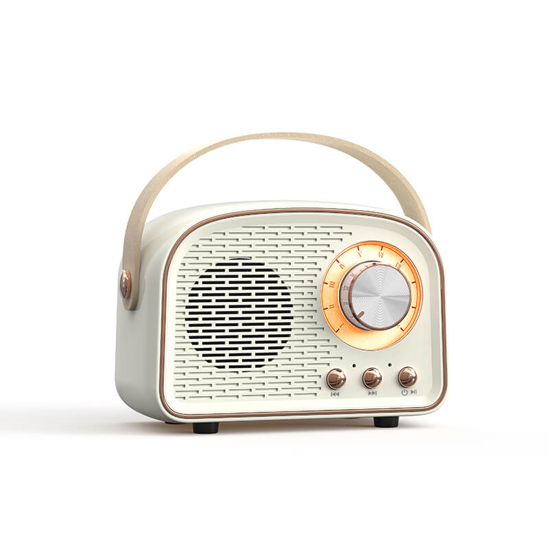 Klassischer Bluetooth Lautsprecher mit FM-Radio im Retro-Design. Genieße deine Lieblingsmusik und Sender.