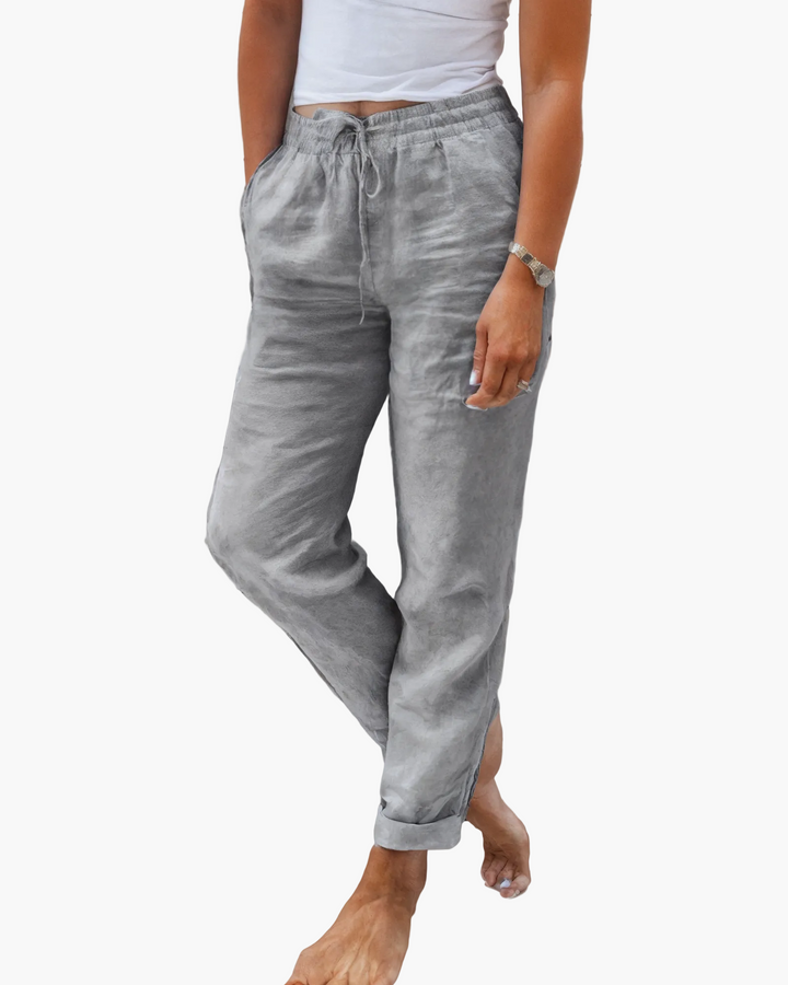 Entspannte Damen Freizeithose für Frühling/Sommer. Locker, atmungsaktiv & stylish für Strand, Alltag oder gemütliche Stunden.