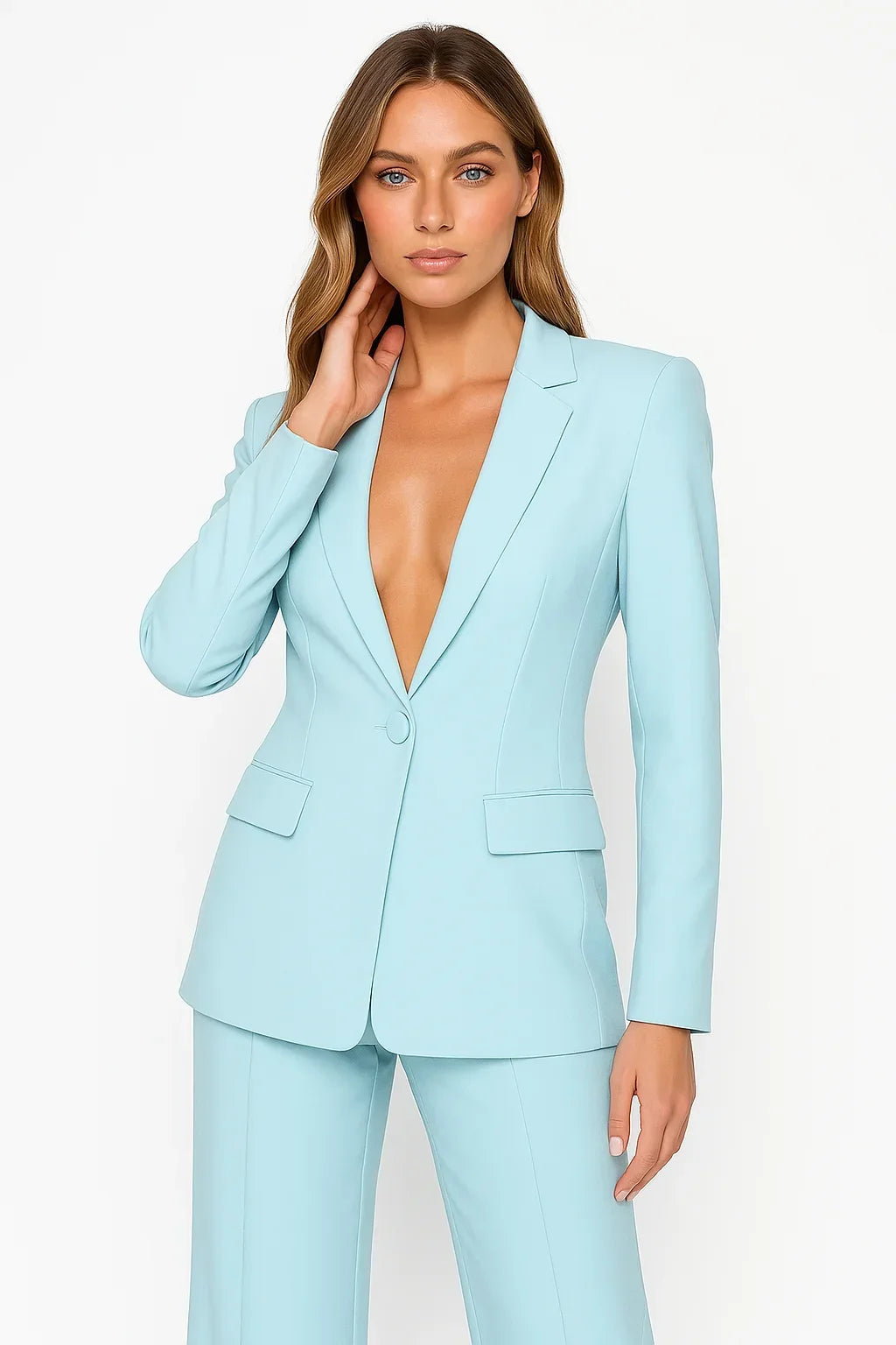 Modernes, vielseitiges Damen Blazer-Hosen-Set für einen eleganten Casual Chic Look im Alltag.