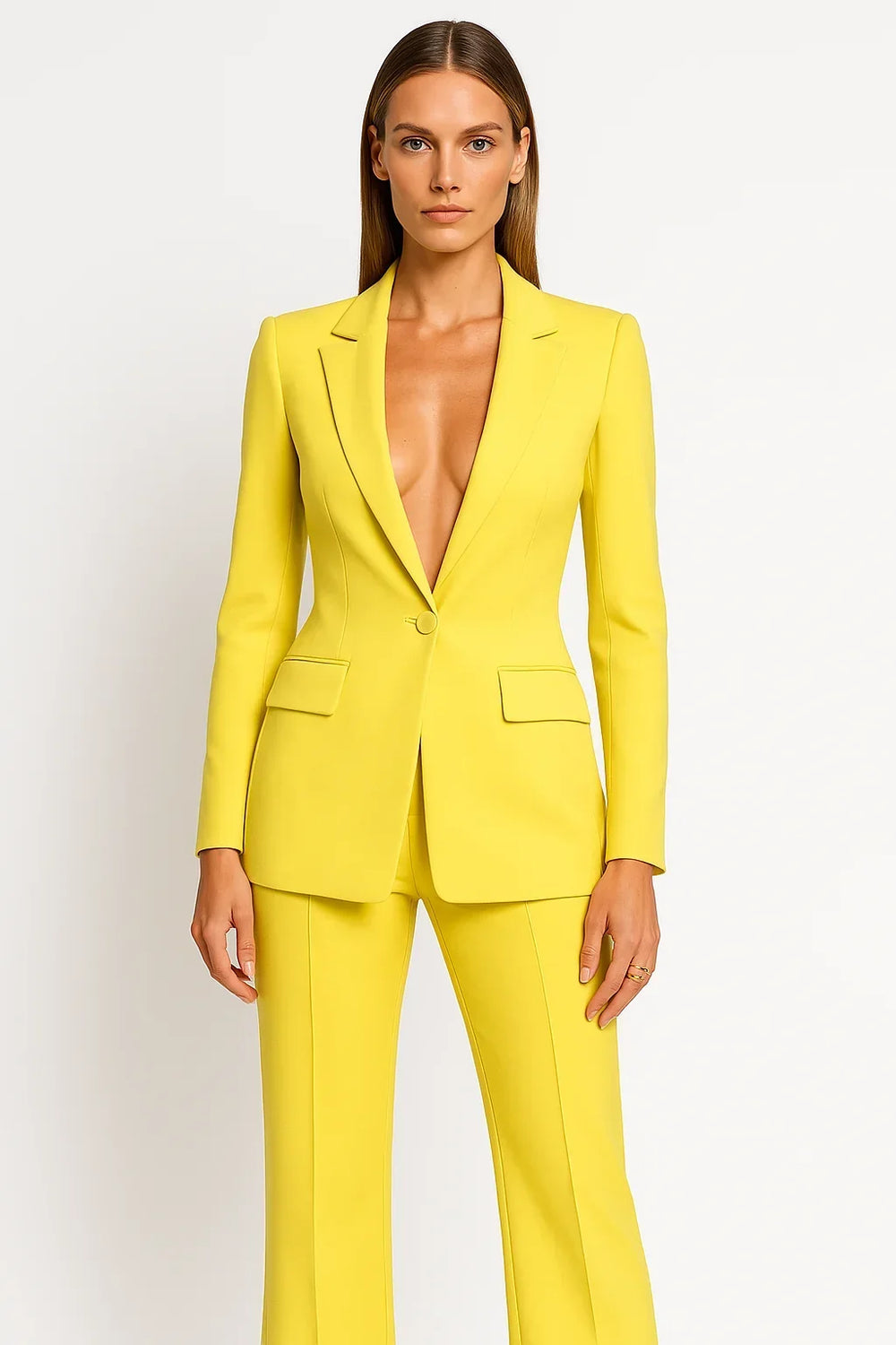 Professionelles Damen Business Anzug Set, bestehend aus Blazer und Hose, ideal für Büro und Meetings.