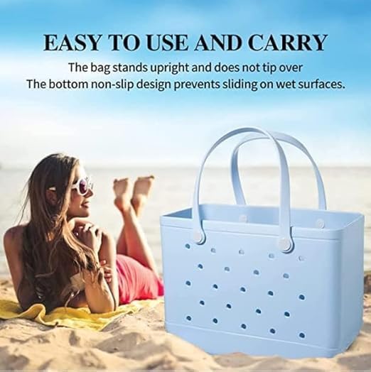 Perfekte EVA Badetasche für Damen, sanddicht & waschbar, mit Lüftung.