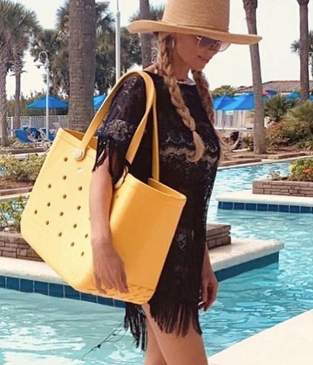Damen EVA Strandtasche, waschbar & wasserdicht, ideal für Strand und Pool.
