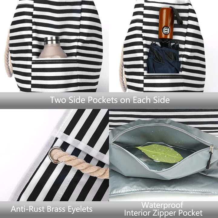 Geräumiges Inneres der wasserdichten Damen-Strandtasche CoastCarry mit viel Platz & kleinem Reiseetui.
