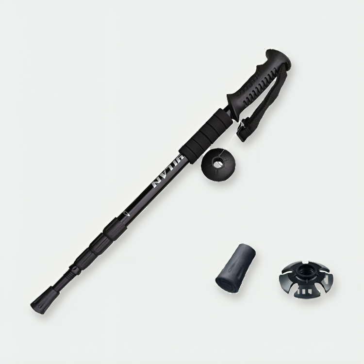 Zusammenklappbare Trekkingstöcke aus Aluminium, leicht & stabil, ideal für Bergsport & Outdoor.