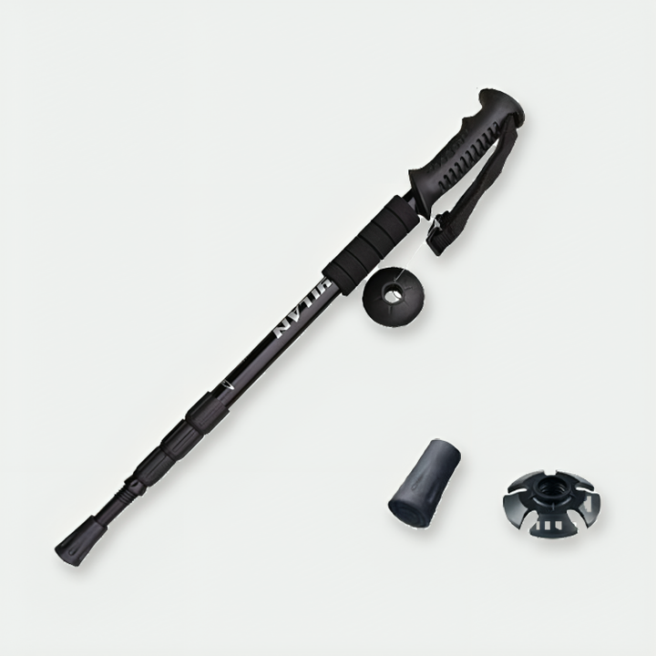 Zusammenklappbare Trekkingstöcke aus Aluminium, leicht & stabil, ideal für Bergsport & Outdoor.