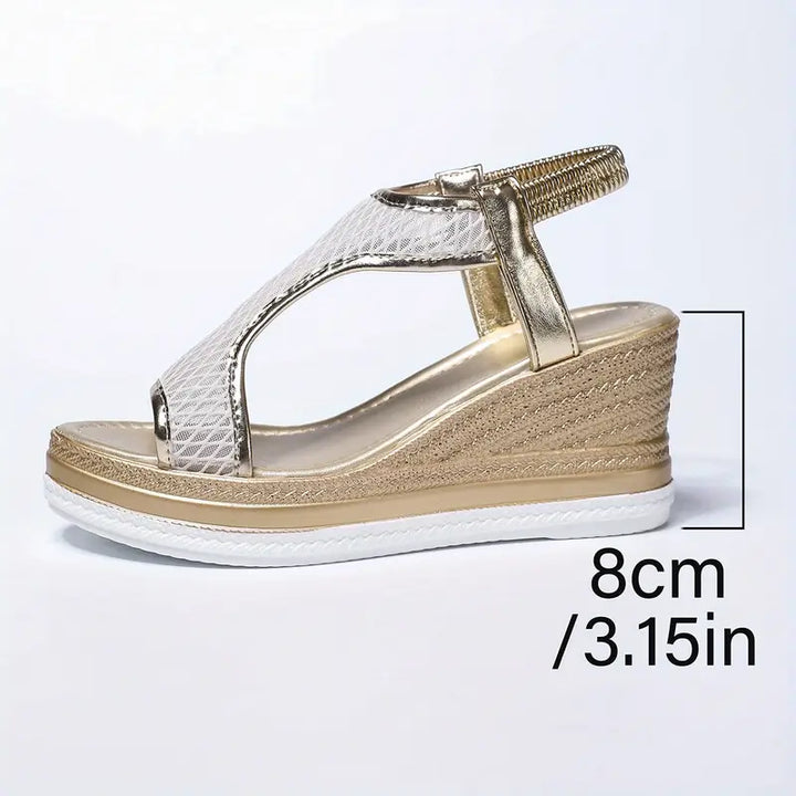 Elegante schwarze Damen Keilsandalen mit ergonomischem Design, perfekt für jeden Anlass.