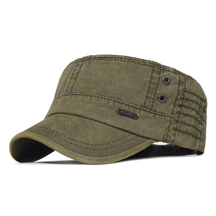 Trendiges Herren Accessoire: Verstellbare Schirmmütze im Vintage Militär-Stil für lässige Alltagslooks.