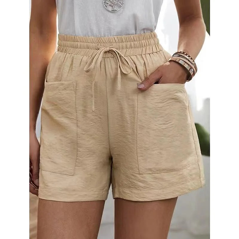 Vielseitige Damen High Waist Shorts, stylisch und kurz, perfekt für Komfort im Sommer und Mode.
