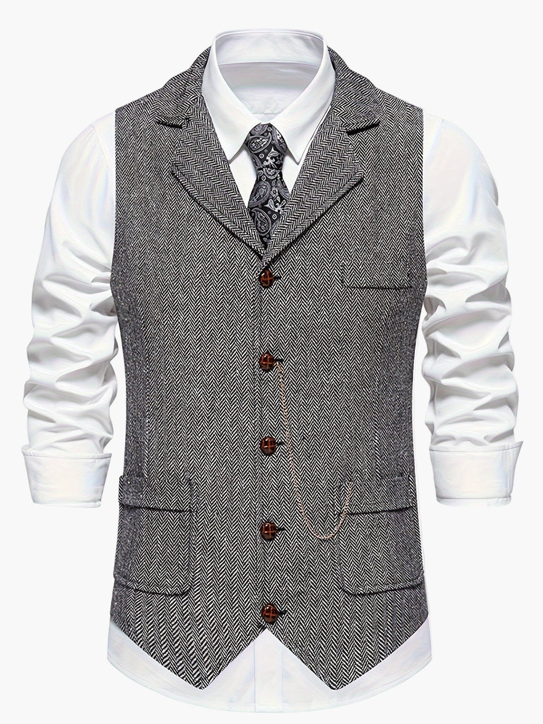 Detaillierte Ansicht der eleganten Herren Anzugweste, Business & festlich.