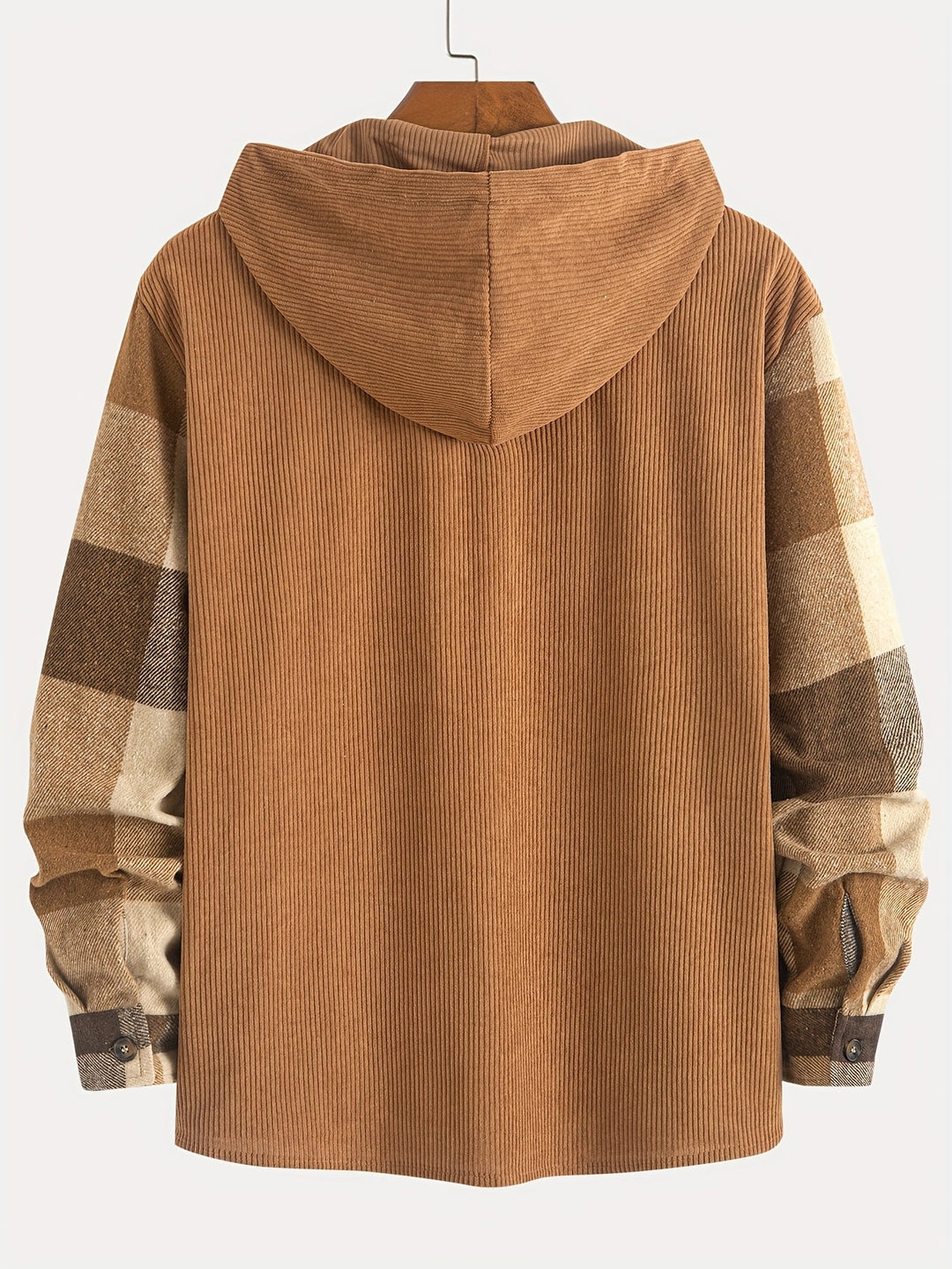 Bequeme Herren Freizeit-Hemdjacke, kariert, Kapuze, langärmlig, ideal für kalte Tage.
