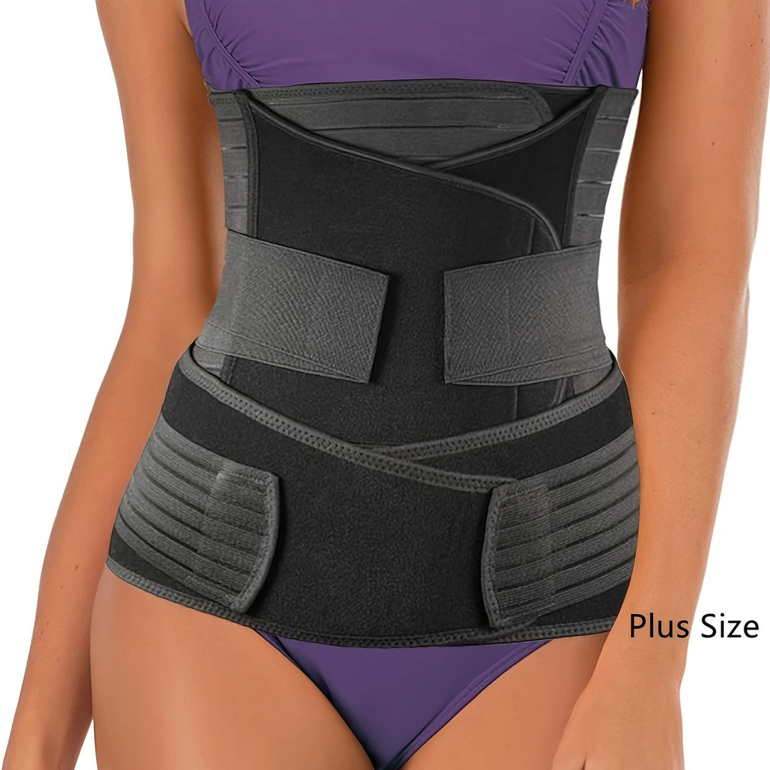 Damen 3-in-1 Postpartum Bauchband & Stützgürtel für Rückbildung und Bauchstütze mit Kompression.