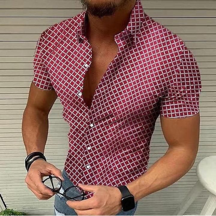 Modernes Zarofia Herren Kurzarmhemd in Slim Fit für eleganten Freizeit-Look. Ideal als Sommerhemd.