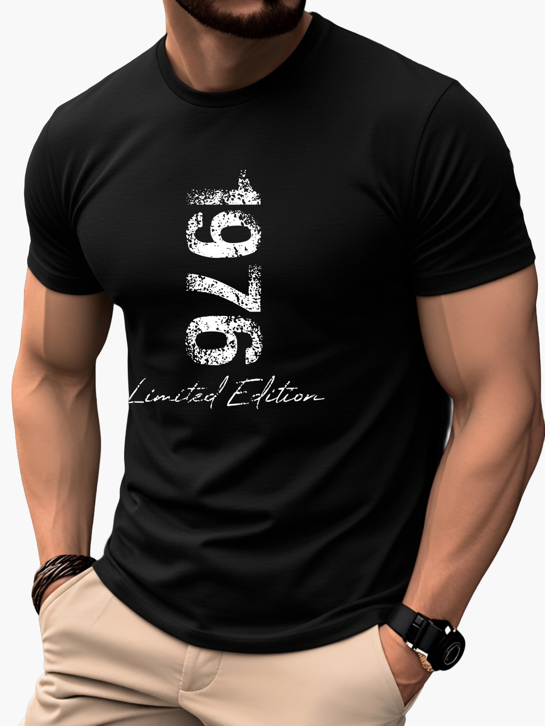 Trendiges Herren Vintage T-Shirt "1976 Limited Edition". Perfekt als stylisches Oberteil für Frühling & Sommer.