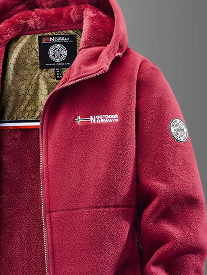 Vielseitige Herren Outdoorjacke mit Kapuze. Winddicht, wasserabweisend & warm für Alltag & Sport.