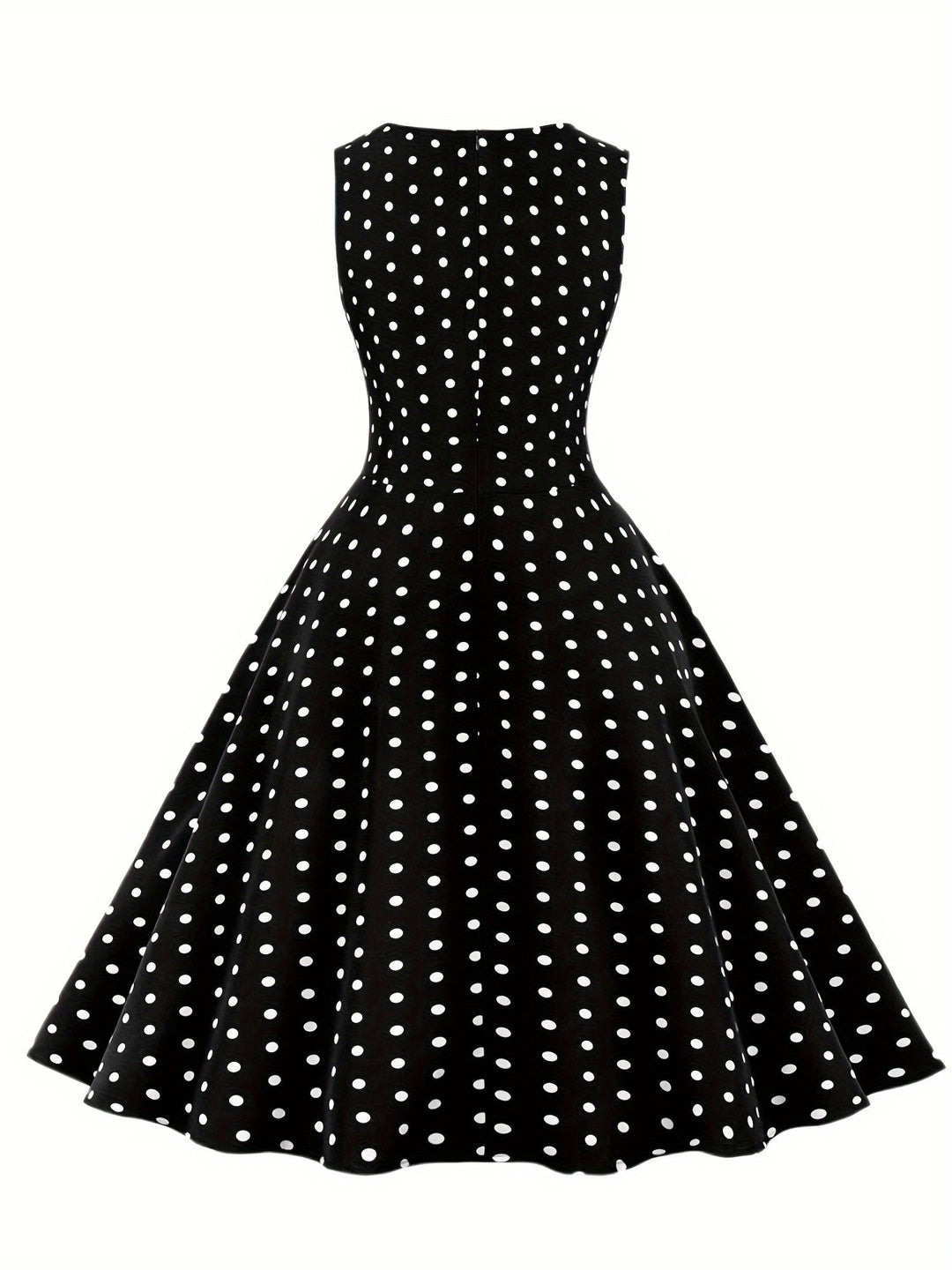 Sommerliches Damenkleid: Vintage Rockabilly A-Linie mit Polka Dot Muster.