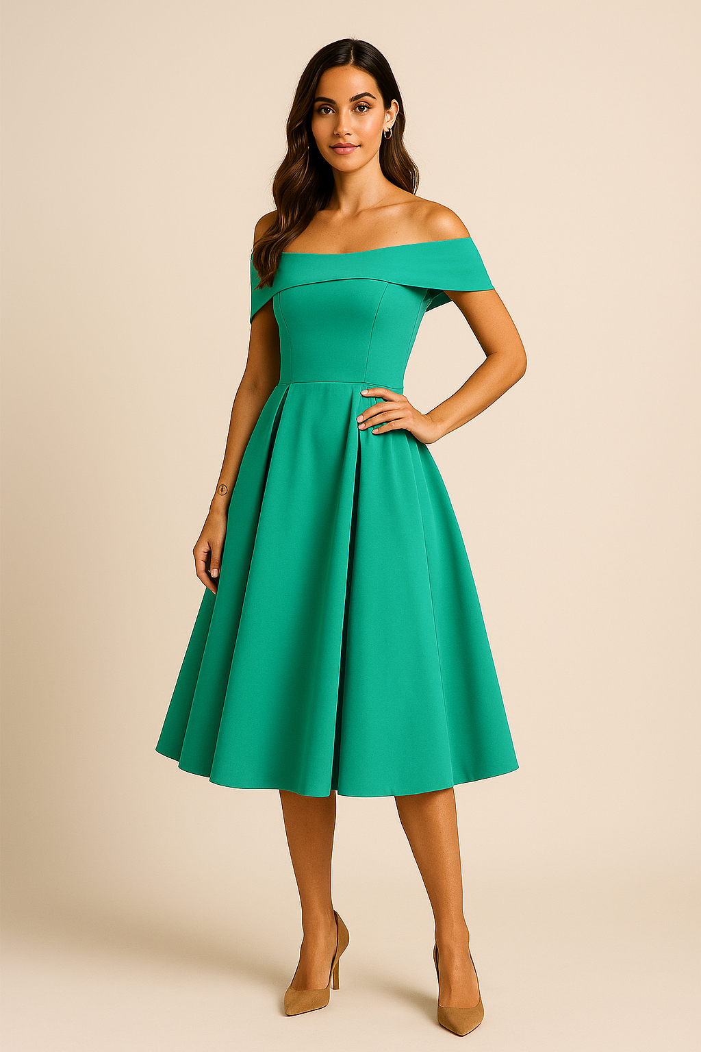 Glamouröses Partykleid A-Linie, schulterfrei, für Damen. Mit elegantem, schwingendem Rock.