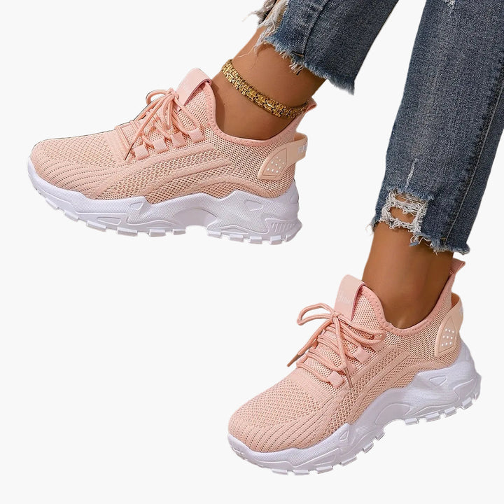 Damen Sneaker in Weiß & Grau, komfortabel und trendig für Streetstyle & Alltag.