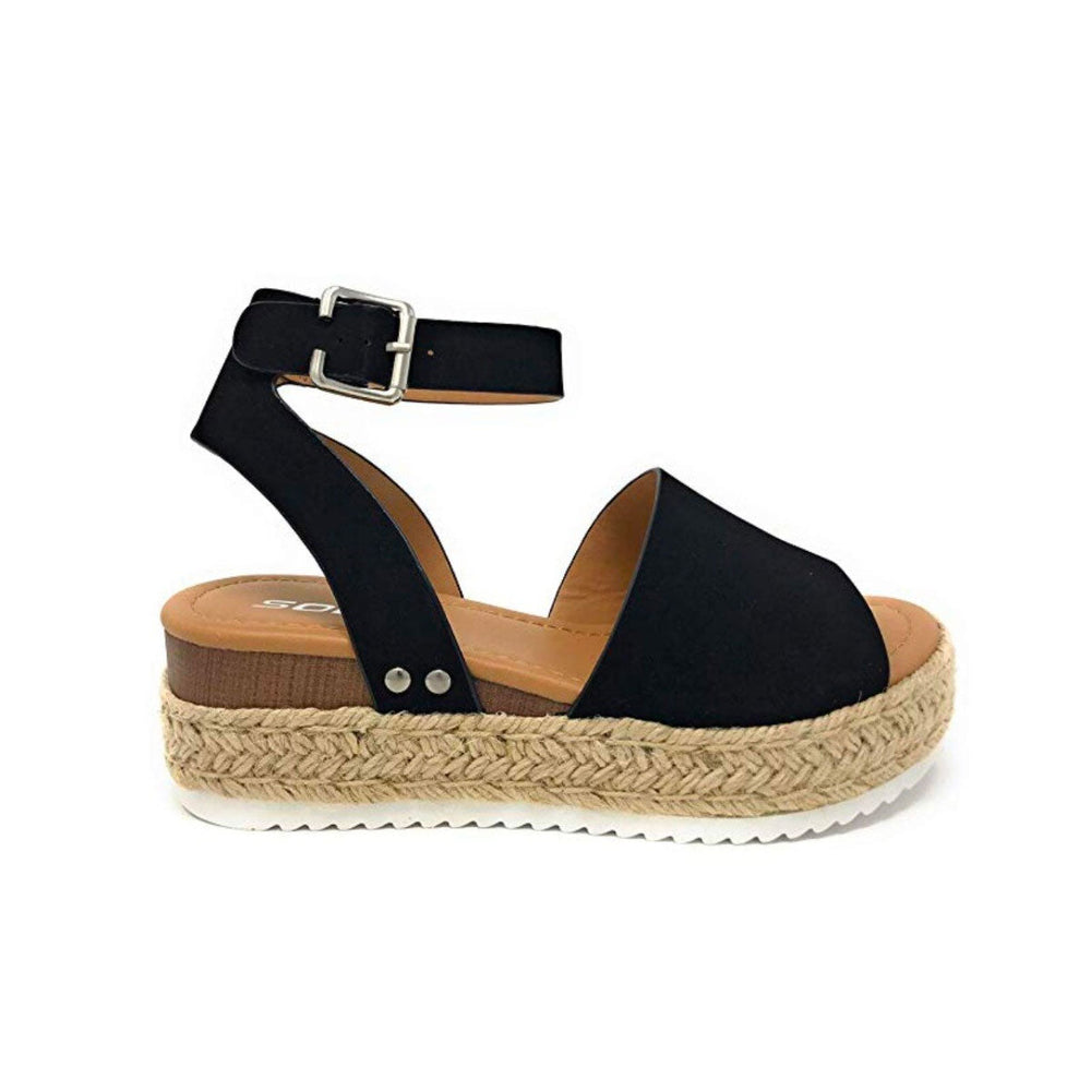 Stilvolle Damen Sandalen Livia: Bequeme Plateau-Espadrilles mit Keilabsatz, ideal für den Sommer.