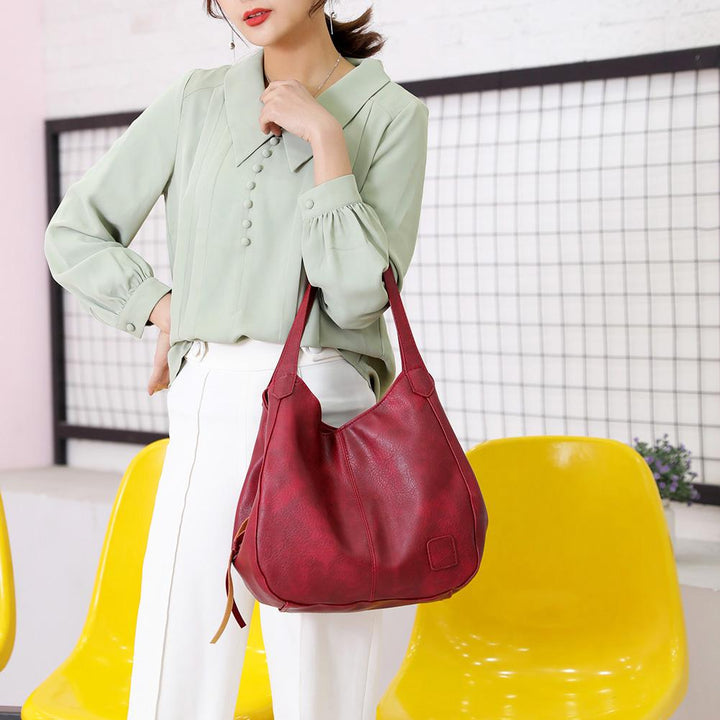 Stilvolle PU Leder Damen Schultertasche, ideal für Büro, Freizeit & als Carryall.